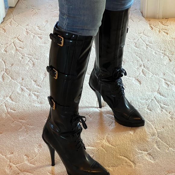 Gucci Riddle Leather Moto Boots Black Leather Gold Hardware size: 41 (11) - Picture 11 of 12